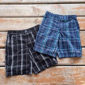 Hurley Blue & Black Plaid Shorts - Size 6 - Set of 2